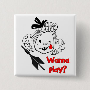 Wanna Play Jarts 2 Inch Square Button