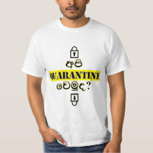 Wanna Quarantine with me ? Yellow, Sinhala print