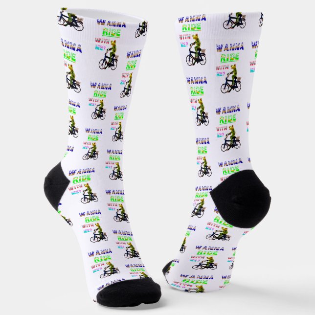 Wanna Ride With Me Socks (Angled)