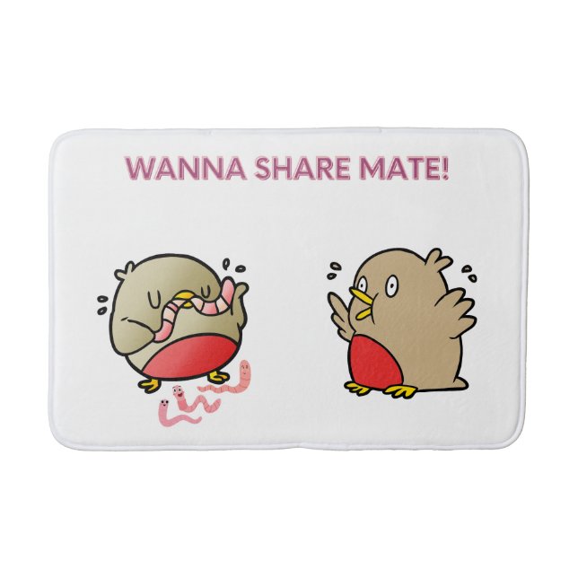 Wanna share mate! bath mat (Front)