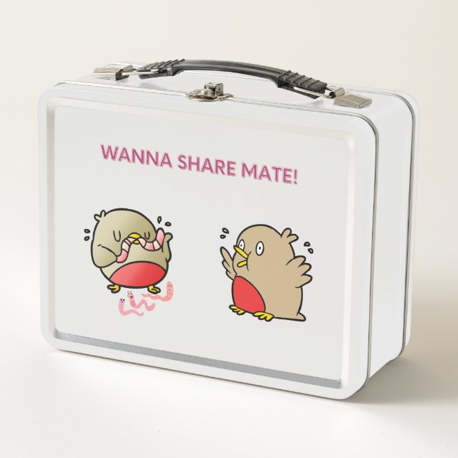 Wanna share mate! metal lunch box (Front)