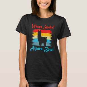 Wanna Smoke Alpaca Bowl Vintage Lama Retro Alpaca T-Shirt
