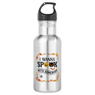 Wanna Spook Somebody Halloween Pumpkins Spider Bat 532 Ml Water Bottle