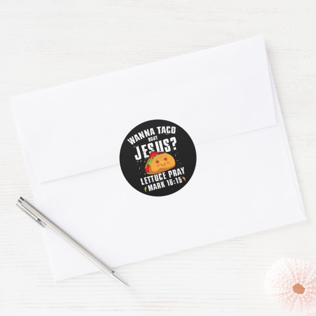 Wanna Taco Bout Jesus Cinco de Mayo Christian  Classic Round Sticker (Envelope)