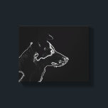 Want a Dog | White on Black Digital Photo Sketch Canvas Print<br><div class="desc">Want a Dog | White on Black Digital Photo Sketch Canvas Print</div>