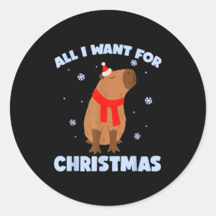 Want For Christmas Is Capy _ Christmas Capybara Sa Classic Round Sticker