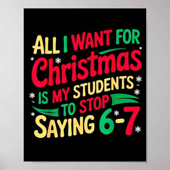 Want For Christmas Is My Students To Stop Saying 6 Poster (Front)