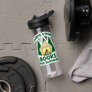 Want Smore Books Summer Funny Reading Saying Water Bottle