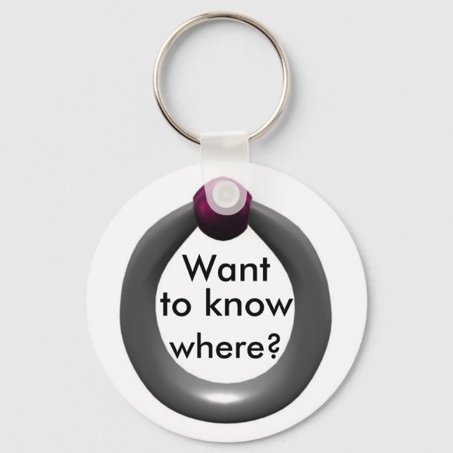 Want to know where? Captive bead ring Keychain (Front)