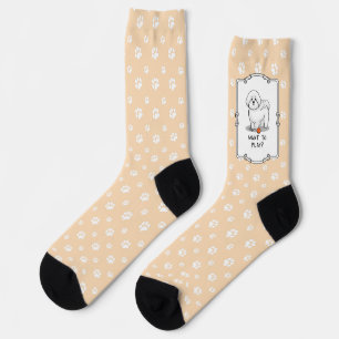Want to Play? Bichon Frise Dog with Ball - Cute Socks