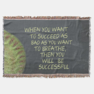 Want To Succeed Fastpitch Softball Motivational Throw Blanket