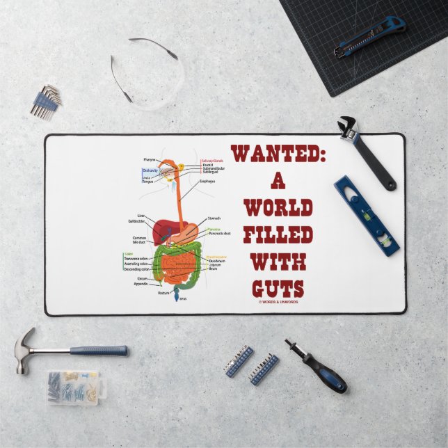 Wanted A World Filled With Guts Digestive System Desk Mat (Workstation)