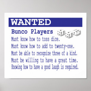 Wanted Bunco Players Poster