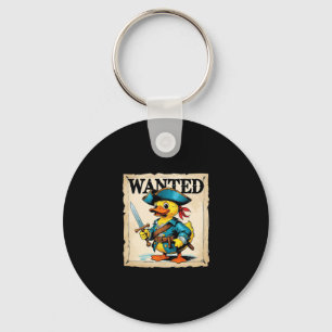 Wanted Cruise Duck Pirate Sword Hat Ocean Fun Keychain