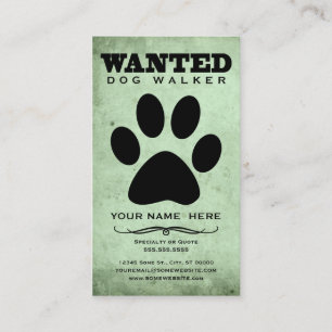wanted : dog walker business card