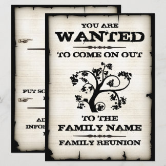 Wanted Family Reunion Invitation