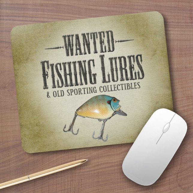 WANTED: Fishing Lures Mouse Pad (Custom photo mouse pads)