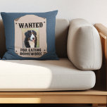 Wanted For Eating Homework Custom Dog Photo Throw Pillow<br><div class="desc">This fun throw pillow is ready to be customized with a photo of your dog (or any other pet) and is in the style of old fashioned western wanted poster with the text WANTED FOR EATING HOMEWORK.</div>