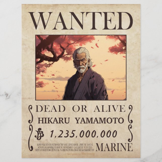 Wanted for reward poster letterhead (Front)