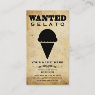 wanted : gelato business card