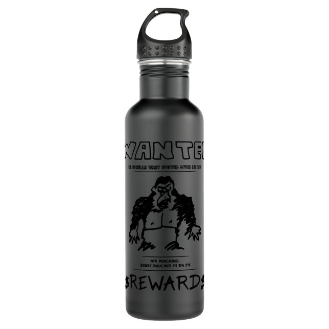 Wanted Gorilla   The Waterboy   Light Baseball ¾ S 710 Ml Water Bottle (Front)