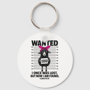 Wanted I Once Was Lost Funny Sheep Quotes Jesus Ch Keychain