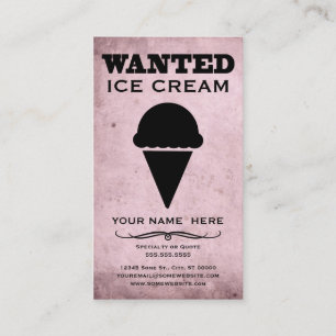 wanted : ice cream business card