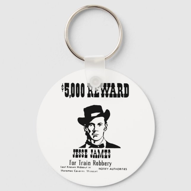 Wanted Jesse James Keychain (Front)