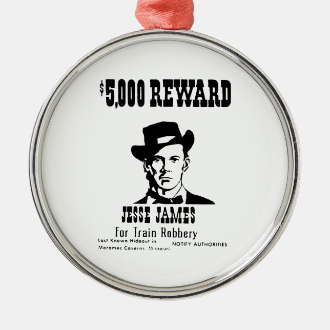 Wanted Jesse James Metal Ornament (Front)