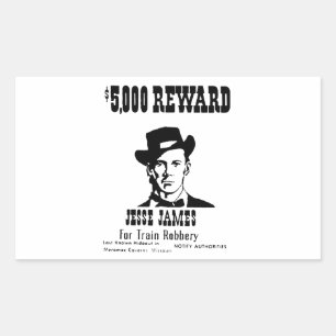 Wanted Jesse James Sticker
