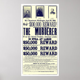 Wanted Lincoln Murderer Print