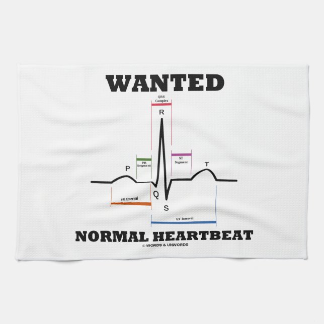 Wanted Normal Hearbeat (ECG/EKG Electrocardiogram) Kitchen Towel (Horizontal)