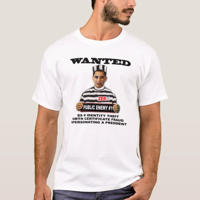 "Wanted" Obama Prison Outfit T-shirt (Front)