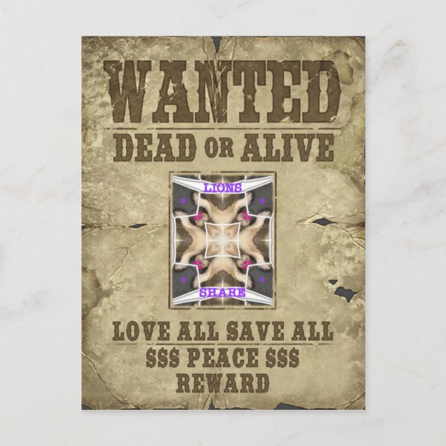 Wanted Peace, Love and Inspiration: Spread Harmony Postcard (Front)