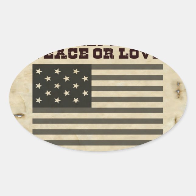 Wanted Peace Oval Sticker (Front)