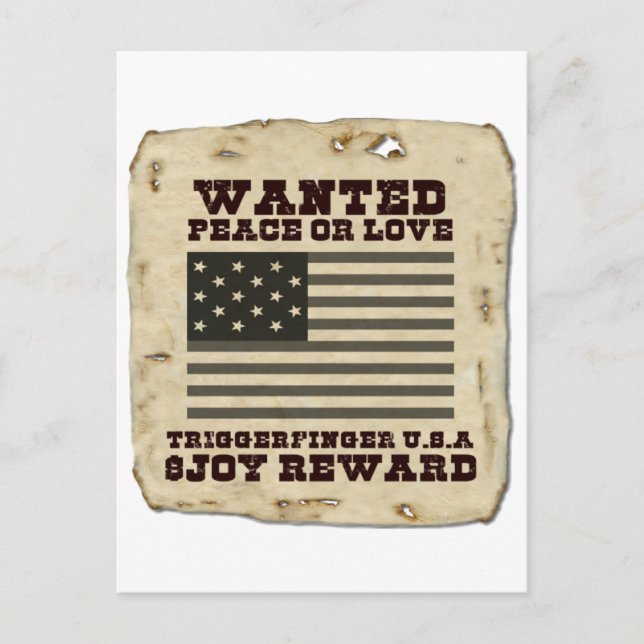 Wanted Peace Postcard (Front)