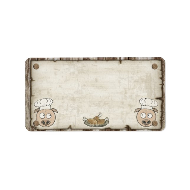 Wanted Pig BBQ Address Labels (Front)