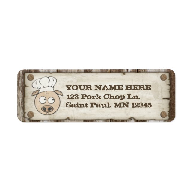 Wanted Pig BBQ Return Address Labels (Front)