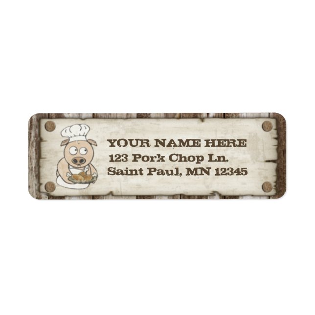 Wanted Pig BBQ Return Address Labels (Front)