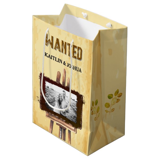 WANTED Poster 🤠 Cowboy Boots Wedding  Medium Gift Bag (Front Angled)