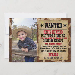 Wanted Poster Cowboy Wild West Birthday Card