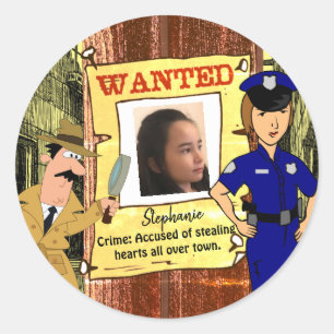 Wanted Poster Customizable Photo Sticker