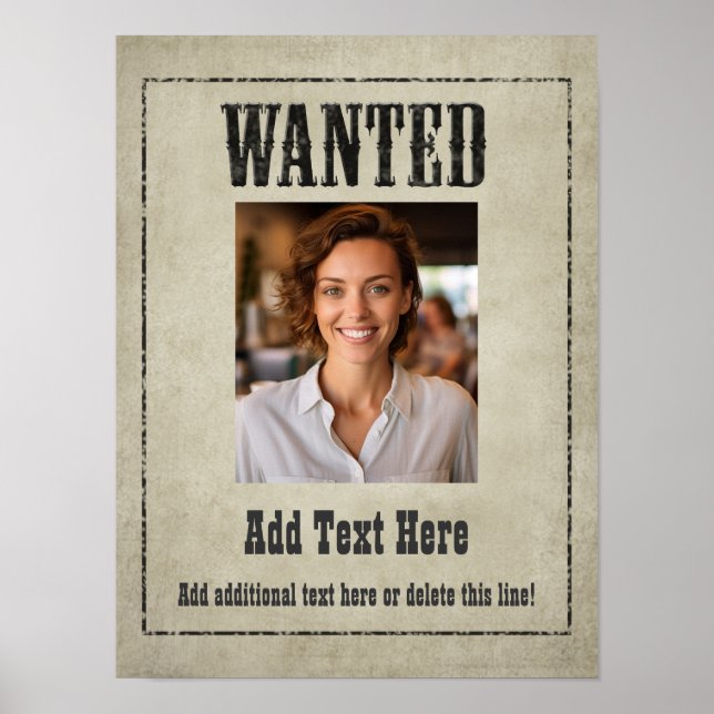 WANTED POSTER: customize this! Poster (Front)
