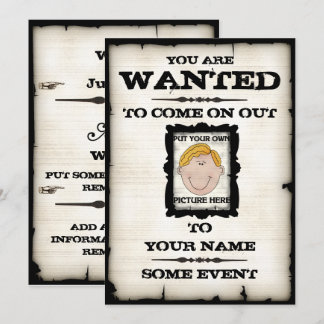 Wanted Poster Event Invitations