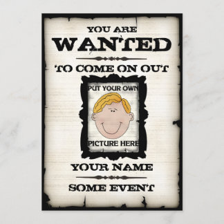 Wanted Poster Event Invitations