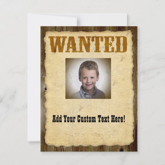 Wanted Poster Old-Time Photo Invitation (Front)