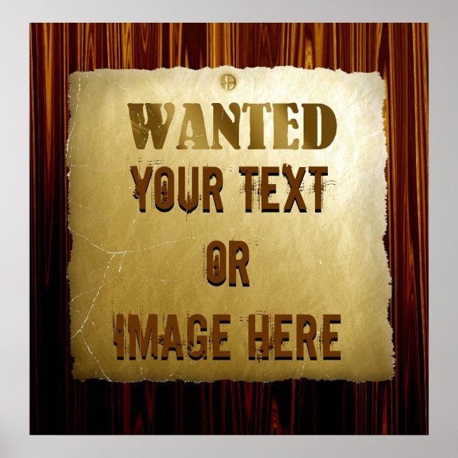 Wanted Poster On Wood (Front)