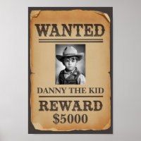 Wanted Poster - Personalized Wild West Cowboy