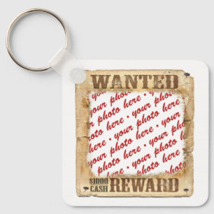 WANTED Poster Photo Frame Keychain