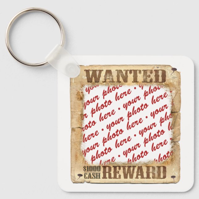 WANTED Poster Photo Frame Keychain (Front)